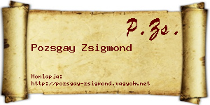 Pozsgay Zsigmond névjegykártya